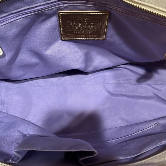 Coach EUC  Poppy Signature Pop straw cream/white leather Tote - Picture 12 of 14